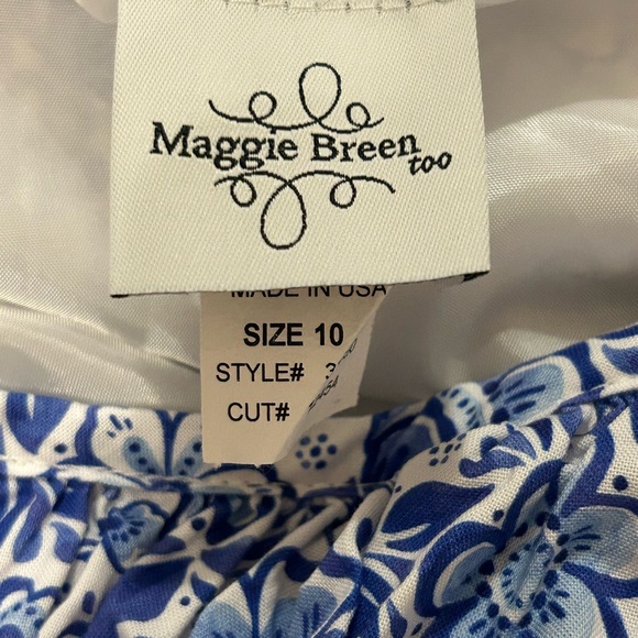 Blue and white sleeveless dress with flowers - Picture 2 of 3